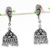 Natural Indian Look Jhumki Gemstone Silver Tribal Bali Earring 1.89" R8F10