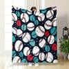 Colorful Baseball Pattern Design Patterned blanket, flannel, suitable for all seasons, home decor, warm and cozy