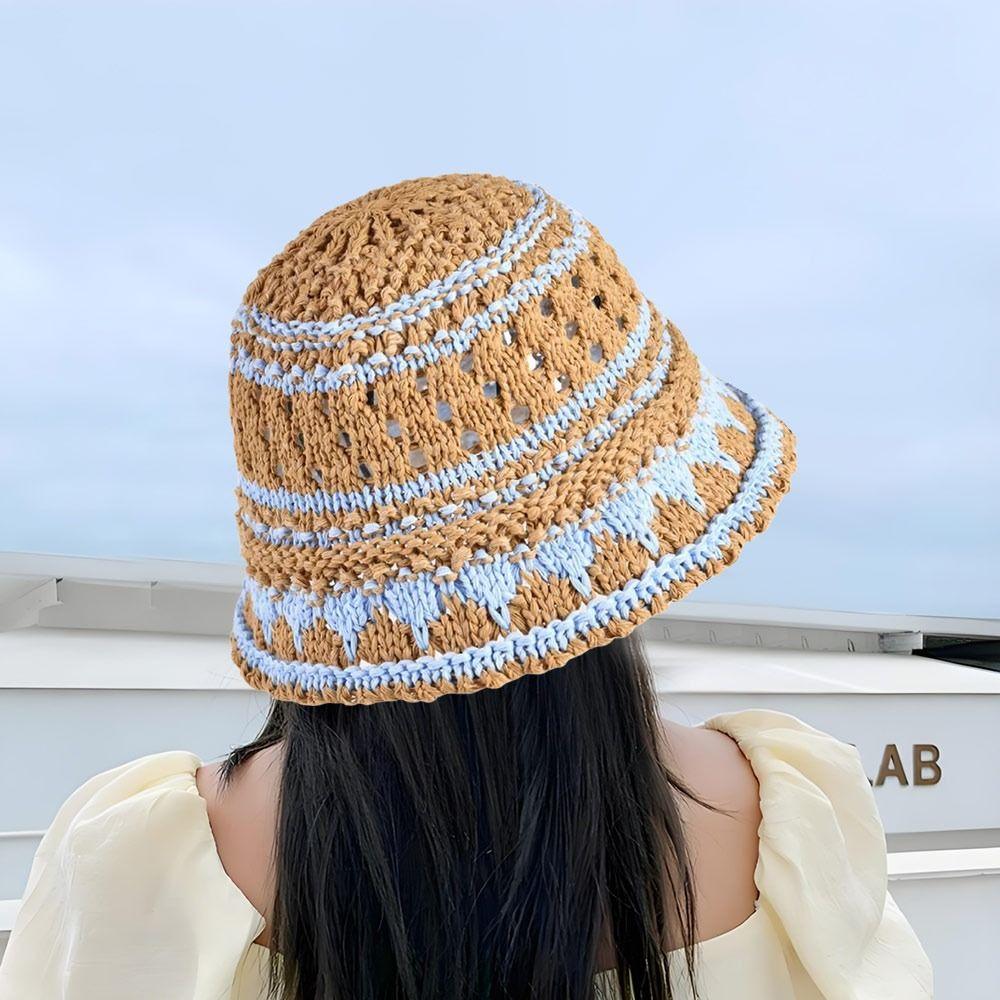 Солнцезащитная шляпа с вырезами, дышащая панама, дорожная кепка, модная шляпа-ведро, лето