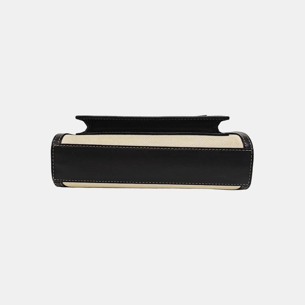 [Pre-Owned] Pocket Bag Logo Graphic Two-Tone Detachable Adjustable Shoulder Strap Cotton Leather Pocket Tote Shopping Bag Shoulde - Very Good #1YGZGC7