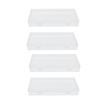 4pcs Flap Lid Transparent Plastic Box Transparent Multipurpose Storage Box  Office Supplies