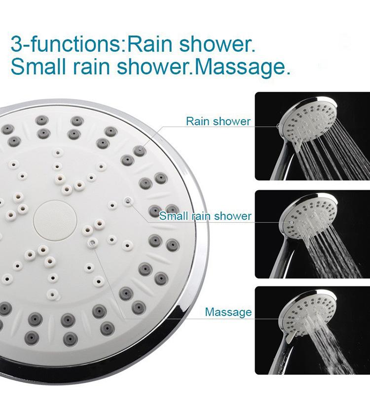 Portable High-Pressure Bathroom Shower Head with 3 Modes ABS Finish Hand Shower Accessory for Shower Room