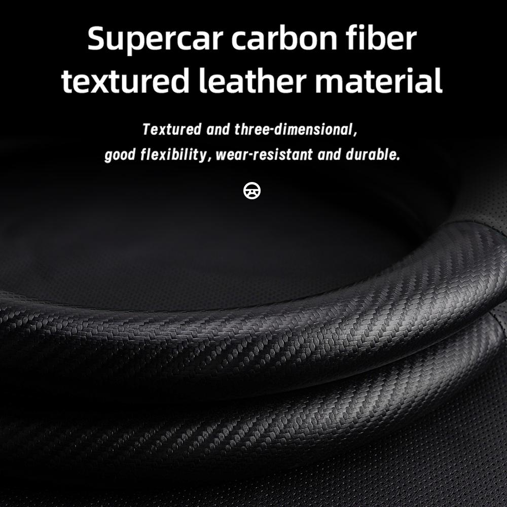 ATOW5 Suitable for Mercedes-Benz Breathable Leather Matte Carbon Fiber Texture Steering Wheel Cover Suitable for E Class S C a Glc Suv Eqc