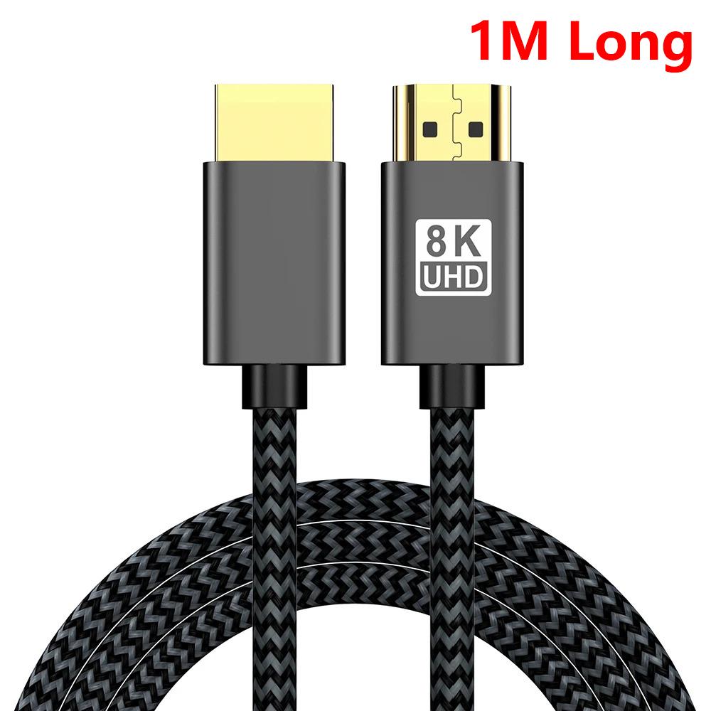 HDMI 2.1 Cable HDMI-compatible Vedio Cable 8K@60Hz 48Gbps EARC ARC HDCP High Speed Video Cable HDMI Connector Adapter for PS4 PS5 PC TV Projector