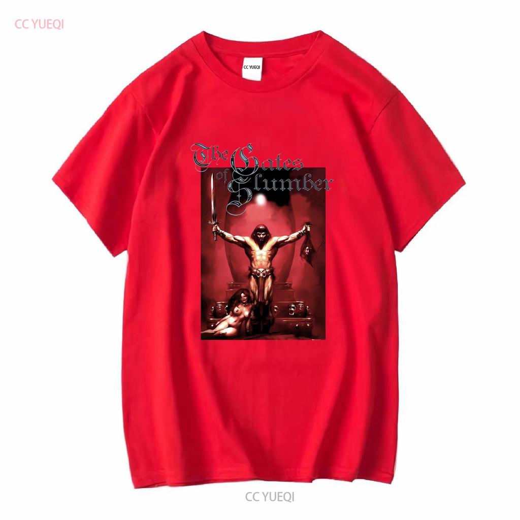 Gates of Slumber The Conqueror Футболка XL 110858 винтажная Стирка Повседневная Удобная уличная одежда Дышащая с принтом Универсальная Мягкая