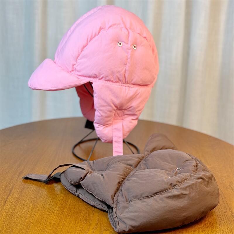 Зимняя пуховая шапка-ушанка корейская зимняя универсальная теплая защита ушей шапка-авиатор мужская и женская одного стиля альпинистская шапка с защитой ушей