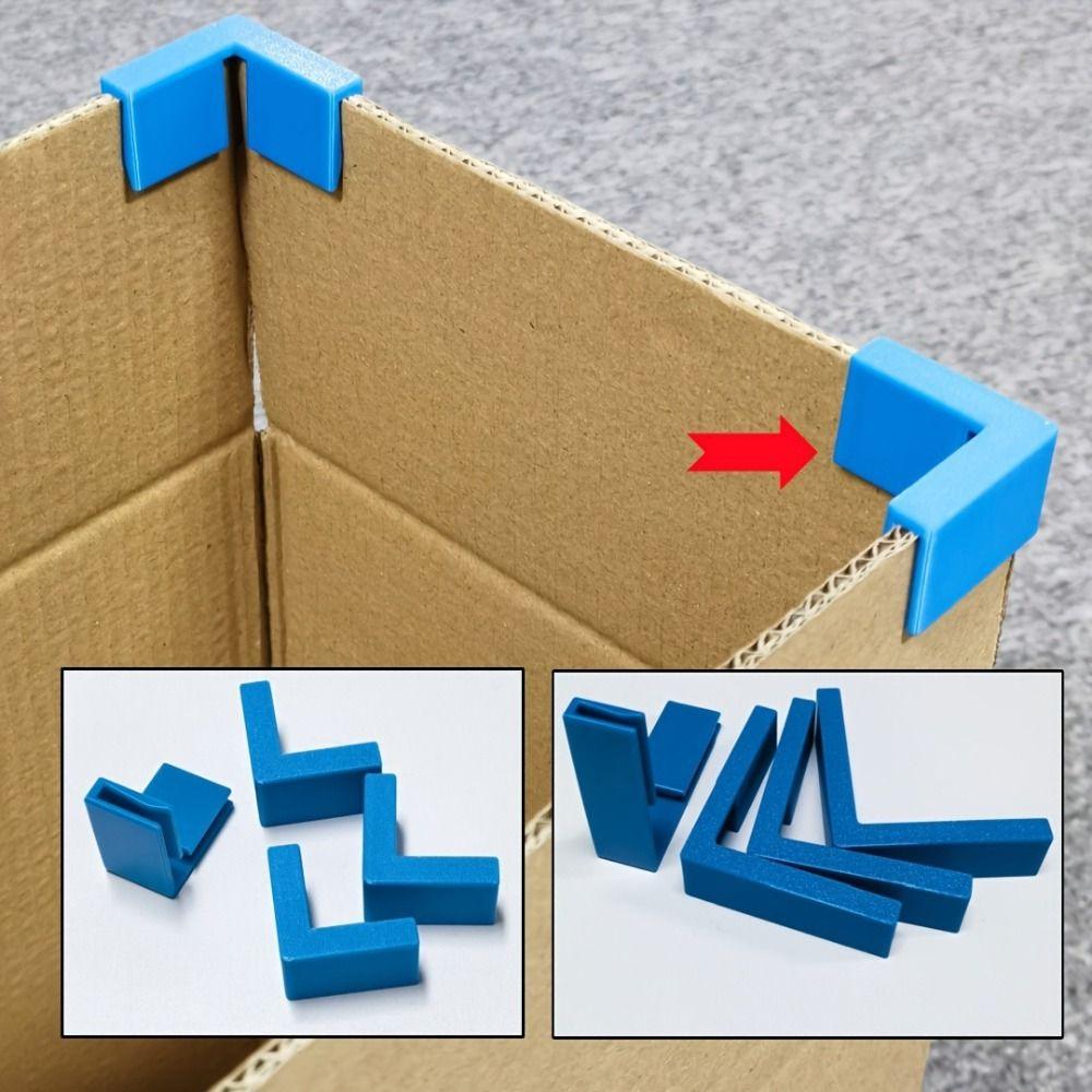 4Pcs Rigid Plastic Cardboard Corner Clips Reusable Corner Reinforcement Clips Storage Bucket Making