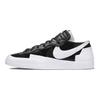 Sacai x Nike Blazer Low Черные Лакированные Унисекс Кроссовки Белые DM6443-001