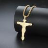 INRI Распятие Иисуса Крест Подвеска Ожерелье Нержавеющая Сталь Христианская Религиозная Вера Гравировка Иисус Христос Амулет Украшения Подарки