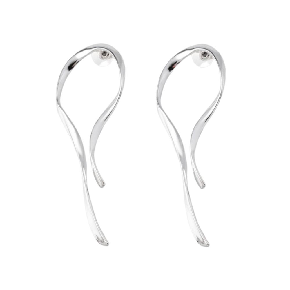 Alloy Dangle Earrings Gold Silver Color Metal Earrings Charm Asymmetric Line Earrings For Women