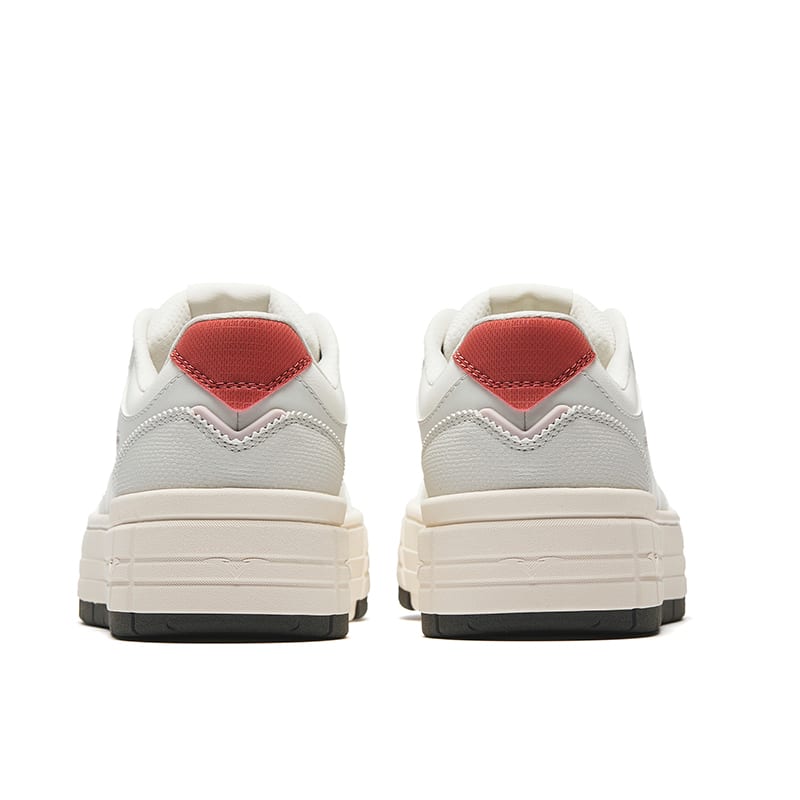 Anta Low top Platform Casual Women's Ivory White/Digital Mist Gray/Rust Red 122548032-5