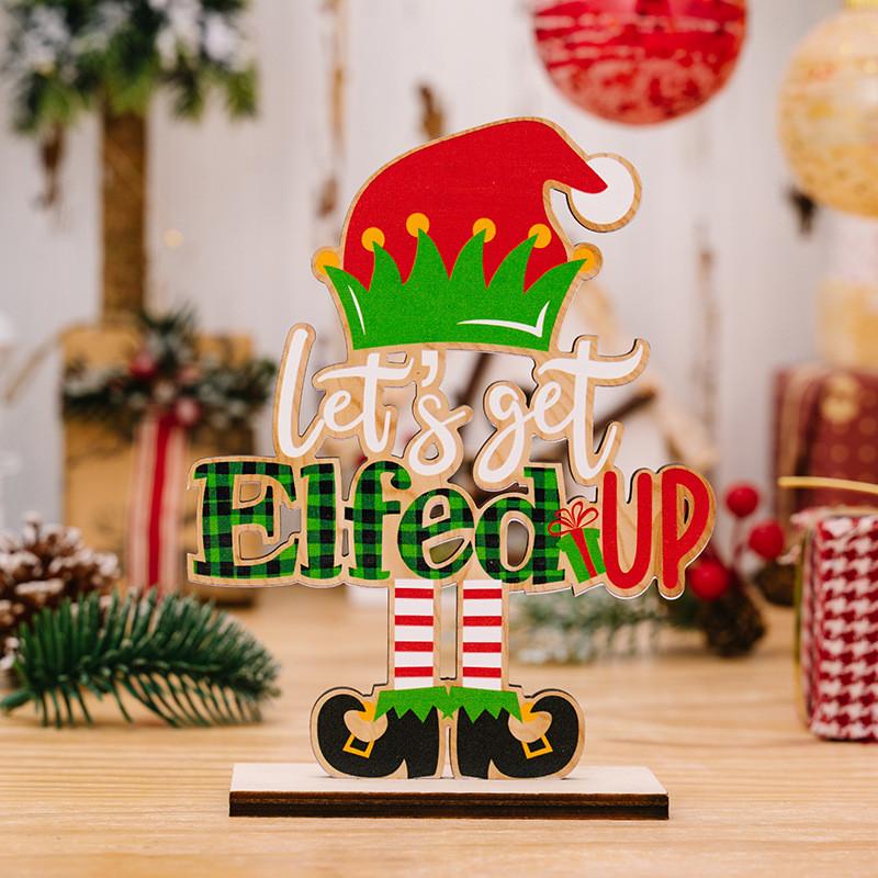 Unique Christmas Decorative Wooden Letter Gnome Figurine For Holiday Home Decor