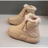 Женские зимние сапоги 2025 новая модная теплая хлопковая обувь с набивным утолщением водонепроницаемые короткие сапоги детская обувь