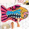 Коврик для ванной в форме разноцветной рыбки — нескользящий, впитывающий, плюшевый коврик с игривым дизайном для использования в помещении, коврик для ванной комнаты|Причудливый декор|Машинная стирка