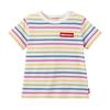 MIKI HOUSE Short Sleeve T-Shirt with Striped Logo, Web Exclusive, for Boys and Girls, Baby, Kids, School, 100cm, Multicolor, 10-5262-147