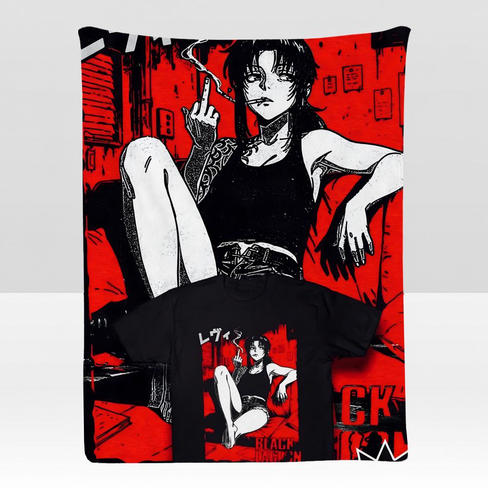 anime BBlack LLagoon Throw Soft Flannel Blanket for Bed Bedroom Sofa Picnic Throw Skinfriendly Breathable Gift Cover