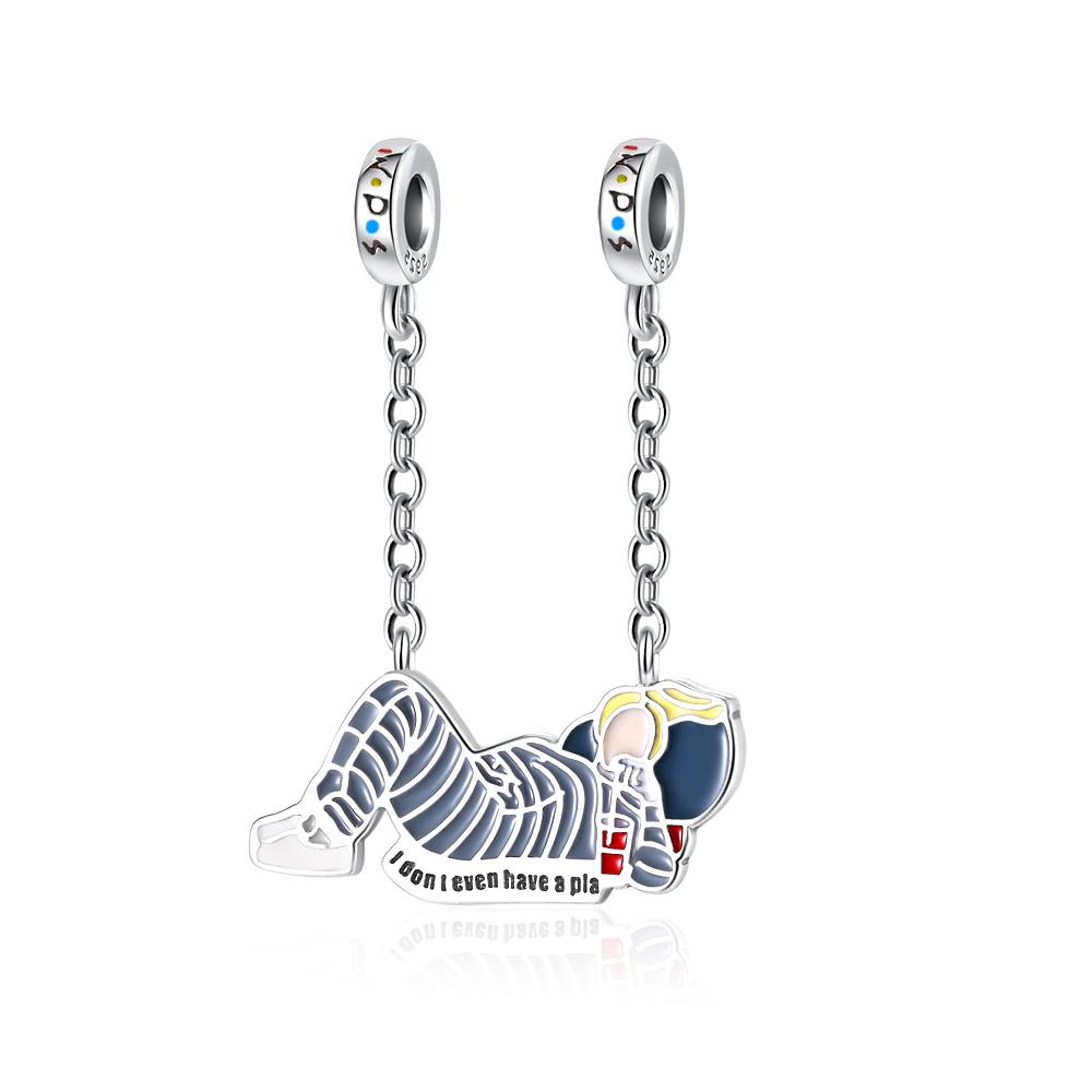925Silver Good Friend TV Trinkets Leisure Sports Exquisite Charm Pendant Fit for Original Bracelet DIY Women's Boutique Jewelry
