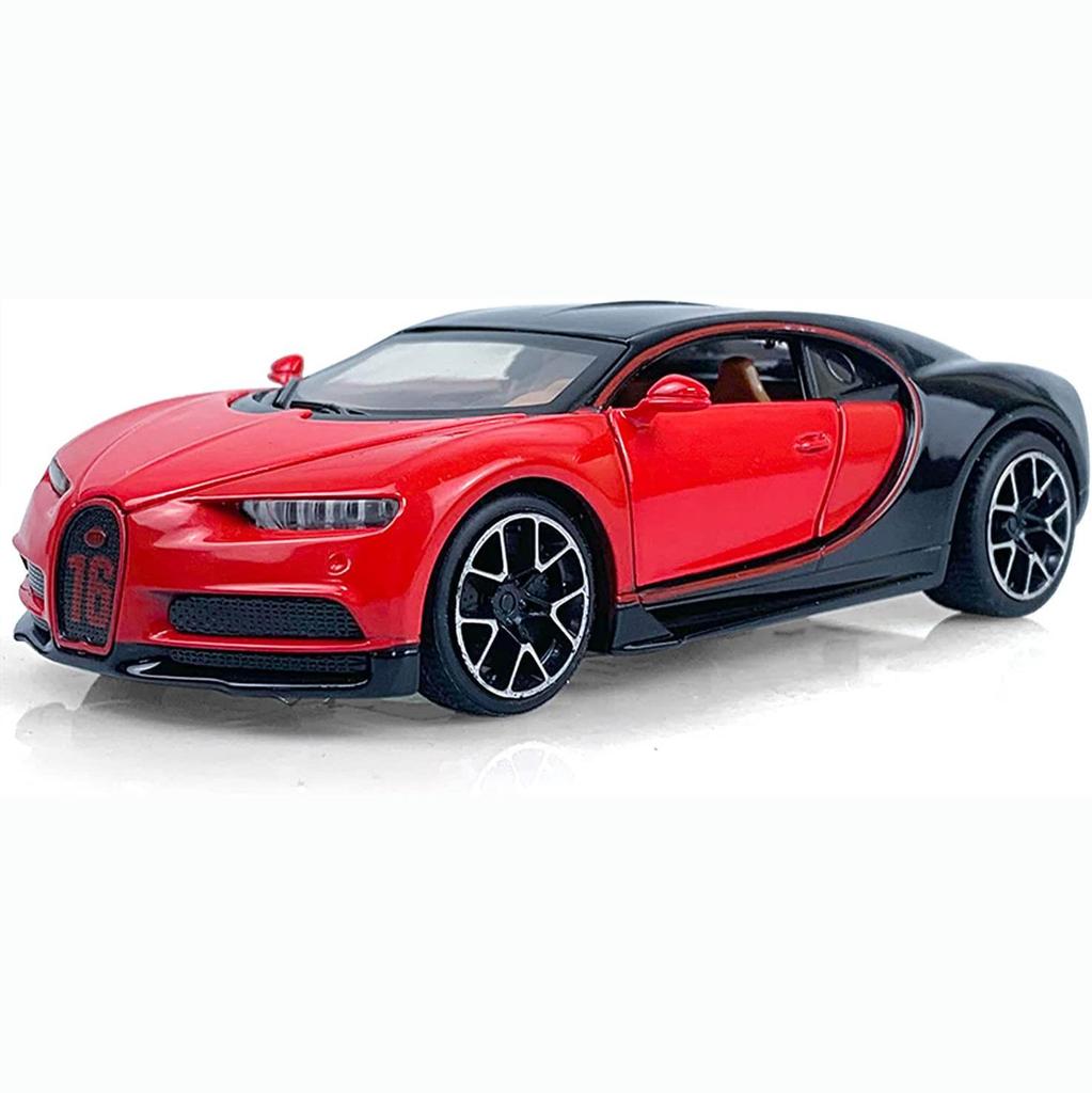 1:32 Scale Bugatti Chiron Diecast Car Model Toy, Zinc Alloy Pull Back Vehicle with Lights And Music for Kids Boyfriend Young People Gift Collection