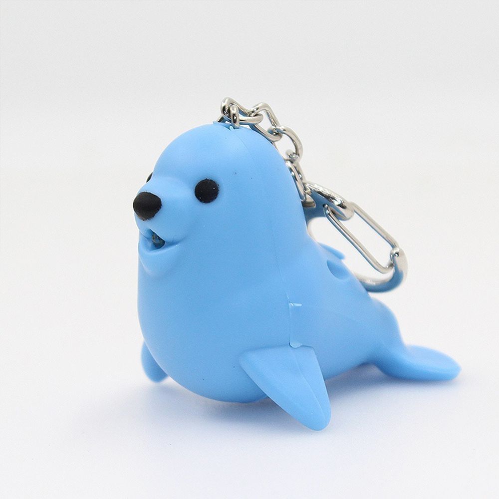 Cute Sea Lion Shape Vocal Key Ring Luminous Key Chain LED Light