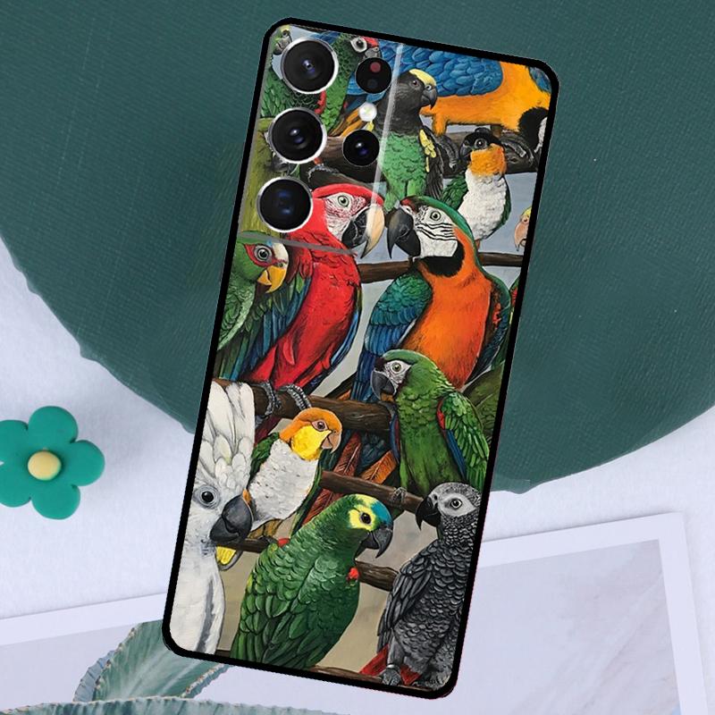 Чехол с животными, попугаями, птицами для Samsung Galaxy S24 S23 Ultra S22 Plus S20 S21 FE Note 20 10 S8 S9 S10 Plus