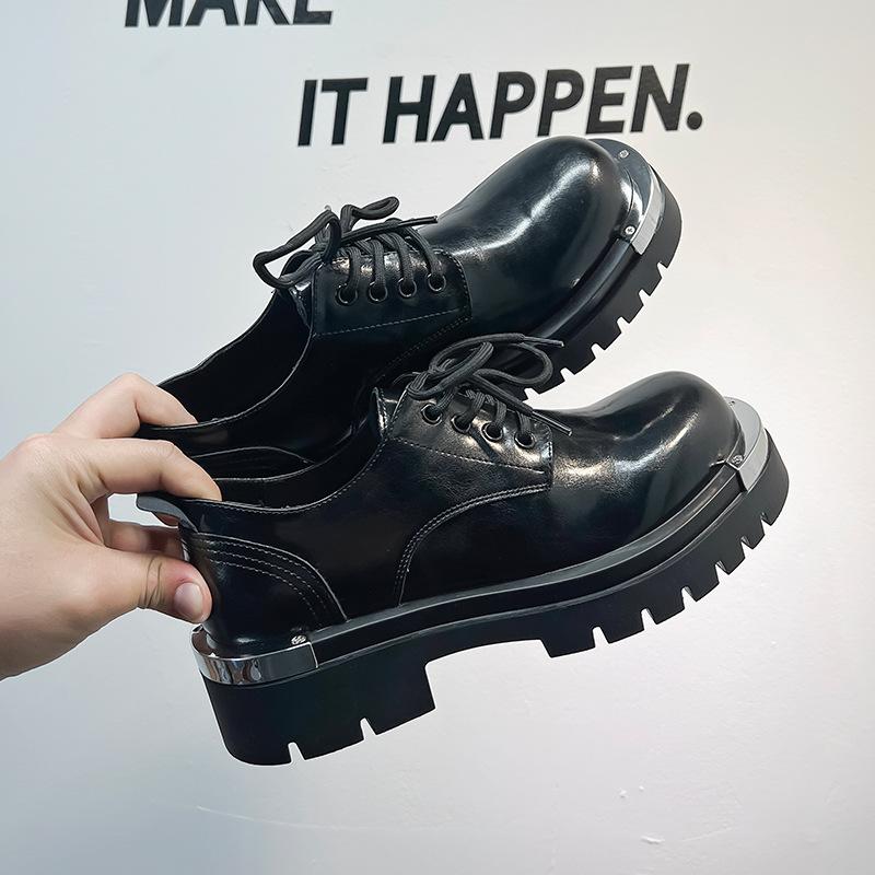 Нишевая высококачественная обувь Дерби мужская официальная одежда в британском стиле на толстой подошве кожаные туфли с увеличенным голенищем 3207-A