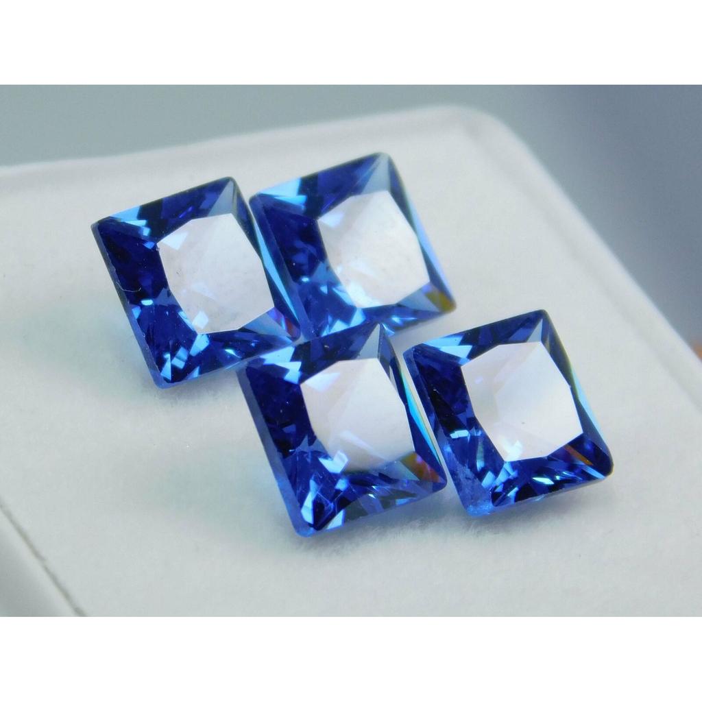 5x5 Mm Natural Sapphire Square Shape CERTIFIED Blue Loose Gemstone 4 Pcs Lot A-238940375