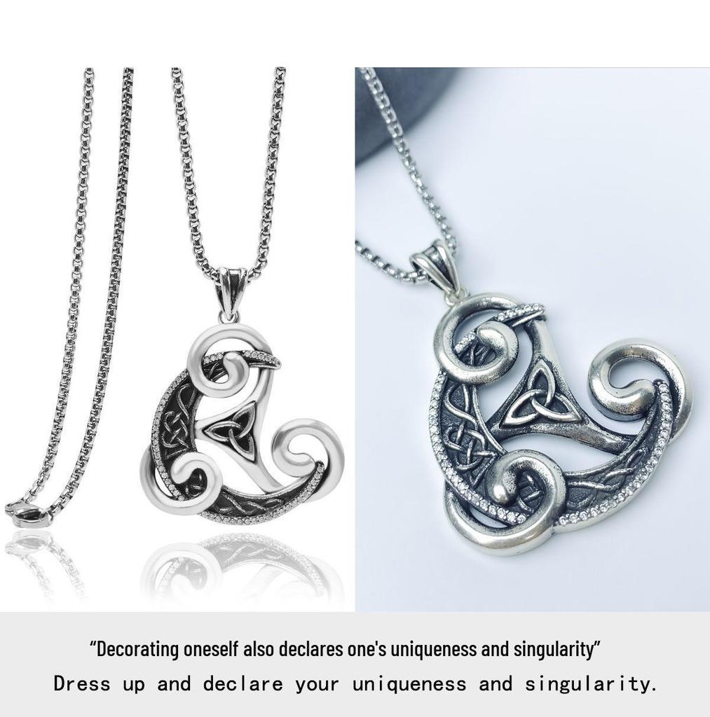 Ретро-треугольная подвеска с кельтским узлом Xiweier с подвеской из меди и циркона