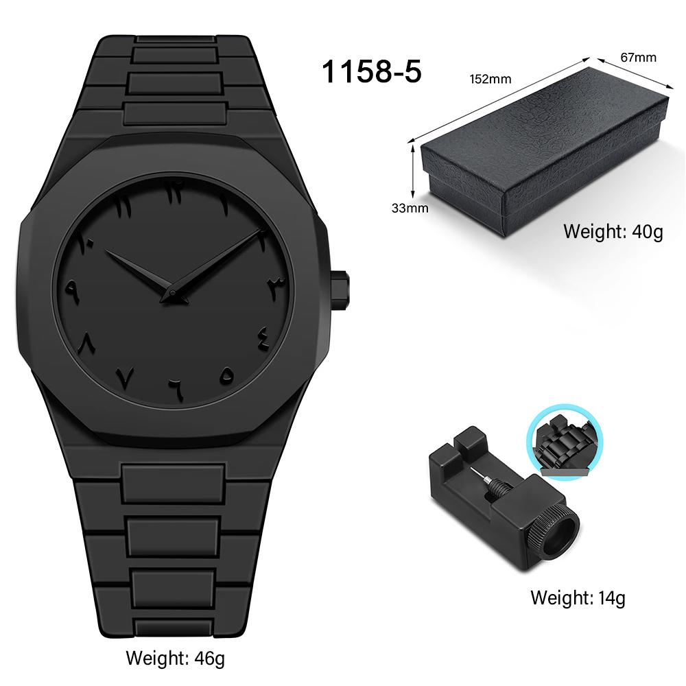 Men's Analog Mechanical Quartz Watch Arabic Numeral Waterproof Watch Fashion Men's Business Watch Polycarbonate Silicone Strap