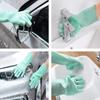 Magic Silicone Dishwashing Gloves Reusable Scrubber Dish Washing Sponge Cleaning Gloves with Brush Scrubbing Kitchen Tools