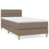 3140829 vidaXL Divan Bed with Mattress Taupe 90x200 Cm Fabric