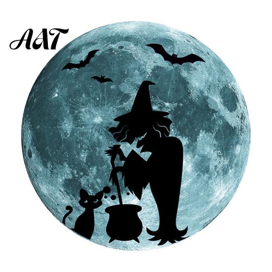 Outdoor Window Stickers Halloween Glow in The Dark Wall Stickers, Moon Bat Tombstone Raven Removable PVC Decals Ghost Decals, Waterproof