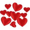 Decoration Set - Happy Moments - Satin Hearts - Red - 10-20 Mm - 70 Pieces