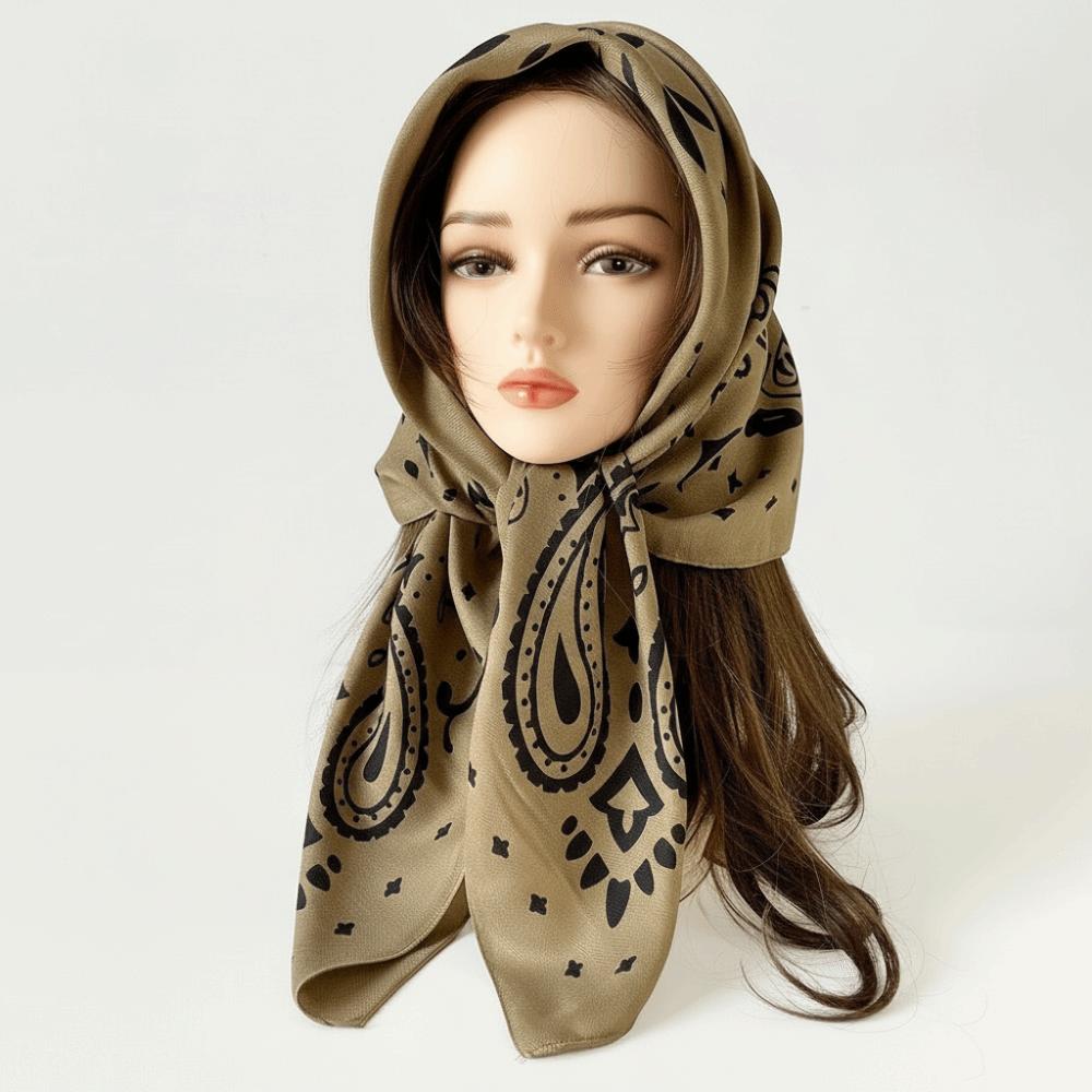 Breathable Cashew Nut Print Silk Scarf Korean Style Square Handkerchief Small Scarves Beach