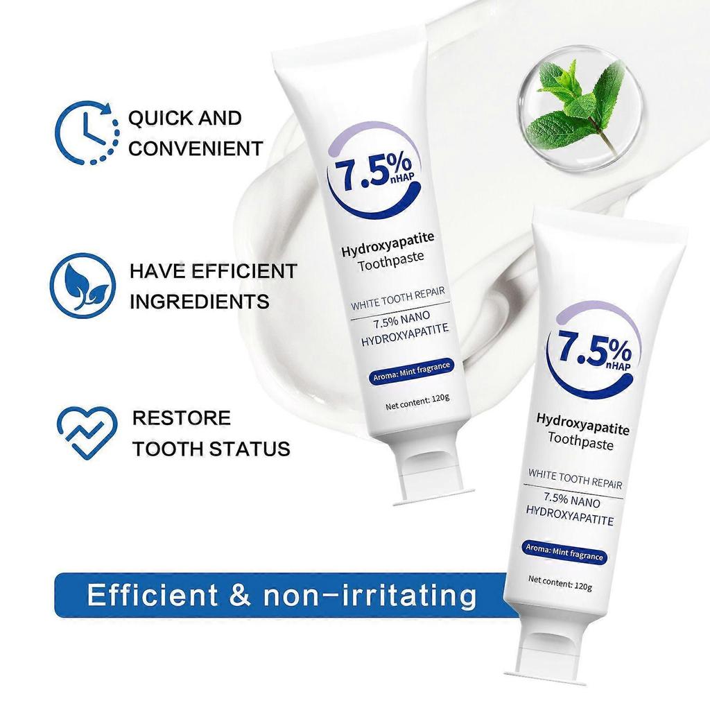 Hydroxyapatite Toothpastes for Enamel Protection and Tooth Strengthening, Gentle Mint, Fresh Breath, Daily Use for Oral Health