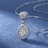 Серебряное колье 925 пробы для женщин, сверкающий циркон, кулон в форме слезы, цепочка на ключицу, ювелирное изделие, подарок на день рождения
