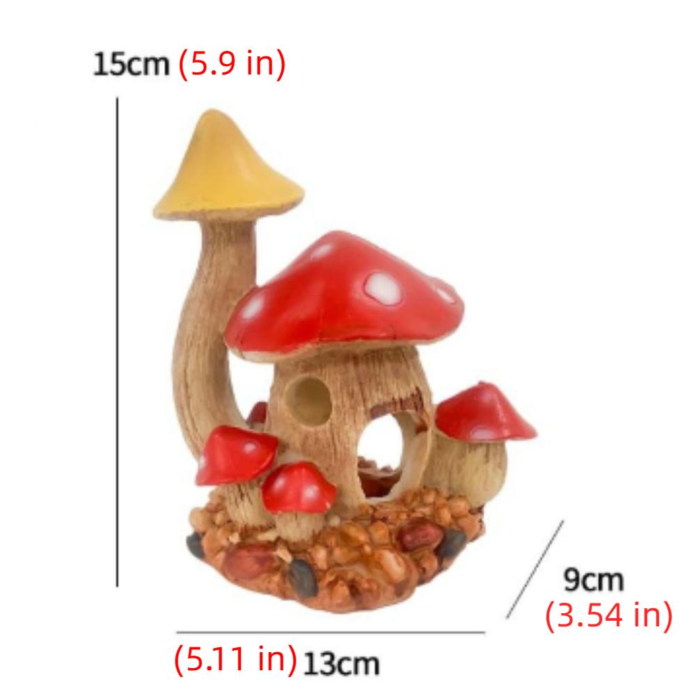 Многоцветный Грибной Домик Аквариумные Декорации Смола Аквариумная Декорация Смола Ракушечный Домик