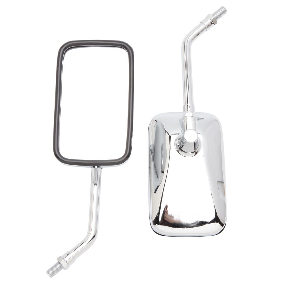 Регулировка на 360 градусов, 10 мм, хромированные зеркала заднего вида для мотоцикла, квадроцикл, боковые зеркала для велосипеда, скутера, мопеда, трехколесного велосипеда