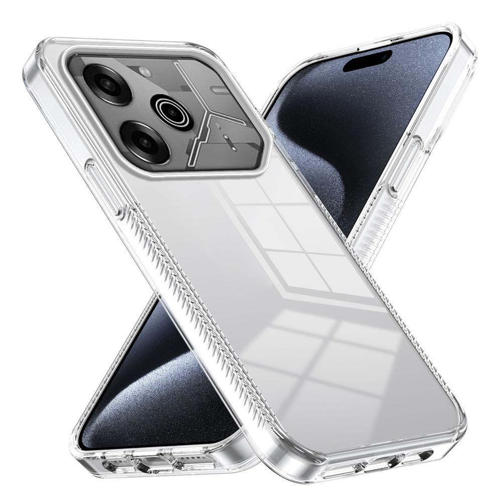 KEYSION Прозрачный чехол для TECNO Pova 6 Pro 5G Мягкий ТПУ+ПК Нескользящий HD Прозрачный Ударопрочный Задняя крышка для телефона для Tecno Pova 6 Pro
