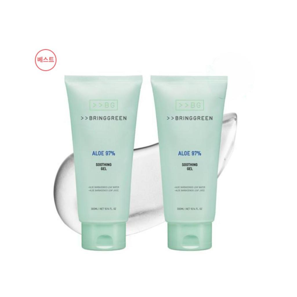 BringGreen Успокаивающий гель с алоэ 97%, Успокаивающий гель с алоэ 97%, Успокаивающий гель с розовым алоэ 96% 300 мл (6 вариантов)