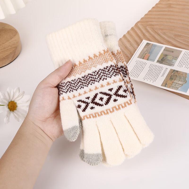 Унисекс Теплые перчатки с жаккардовым узором и сенсорным экраном