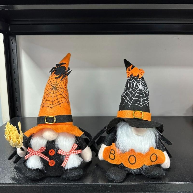 Хэллоуинские гномы ручной работы, скандинавская шведская кукла томте, украшения для стола, плюшевый эльф-гном, настольное украшение для кухни
