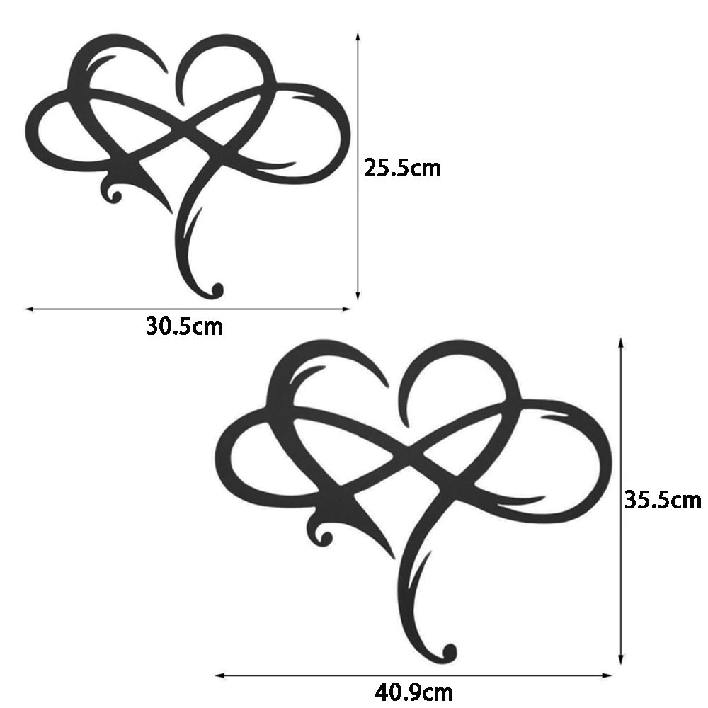 Black Iron Heart Wall Art Love Sign Plaque Infinity Heart Decor Wall Ornament