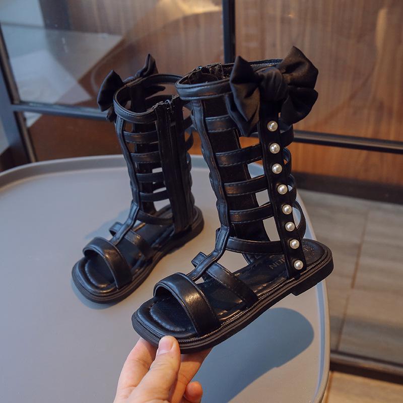 2023 Summer Fashion High-Top Roman Sandals for Girls - Stylish Princess Shoes for Older Children