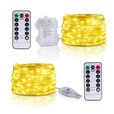 Светодиодные огни Led String Light на проволоке с пультом управления для декора