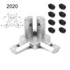 Серебристый алюминиевый профиль 2020 3030 4040 Серии Слот Угловой Коннектор-Кронштейн 3-сторонний Европейский Стандарт