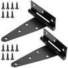 Wopanxye 2-Piece Heavy-Duty Silent Hinges, 150mm T-Shaped Black Flat Hinge, Epoxy-Coated Wrought Iron, for Cabinets, Storage Doors, Windows, and Close