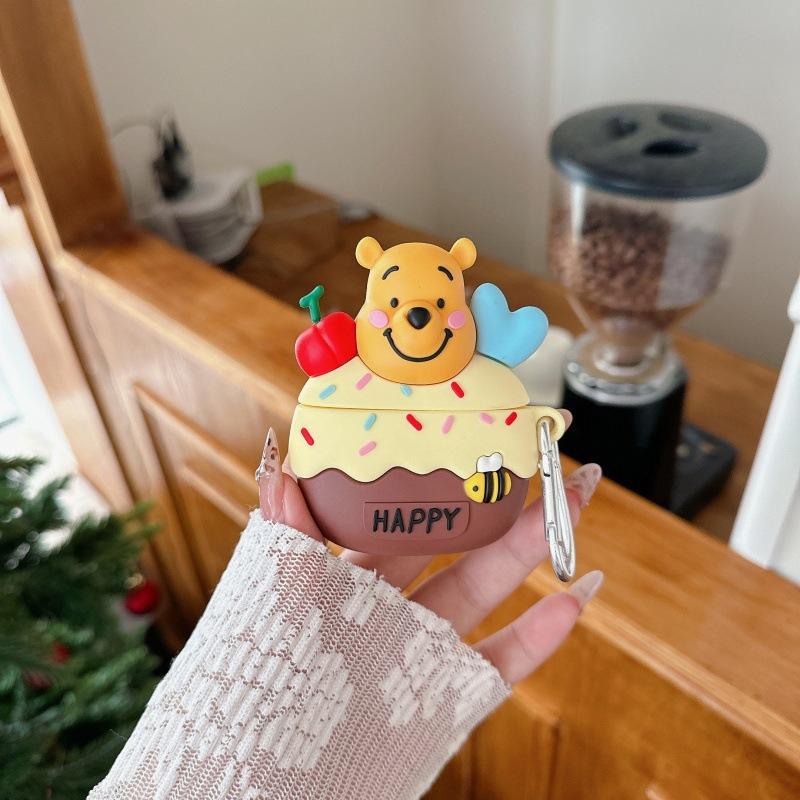 Stereo cake bear for AirPods 1 apple bluetooth wireless earphone cover 1/1 generation pro1 silicone girl