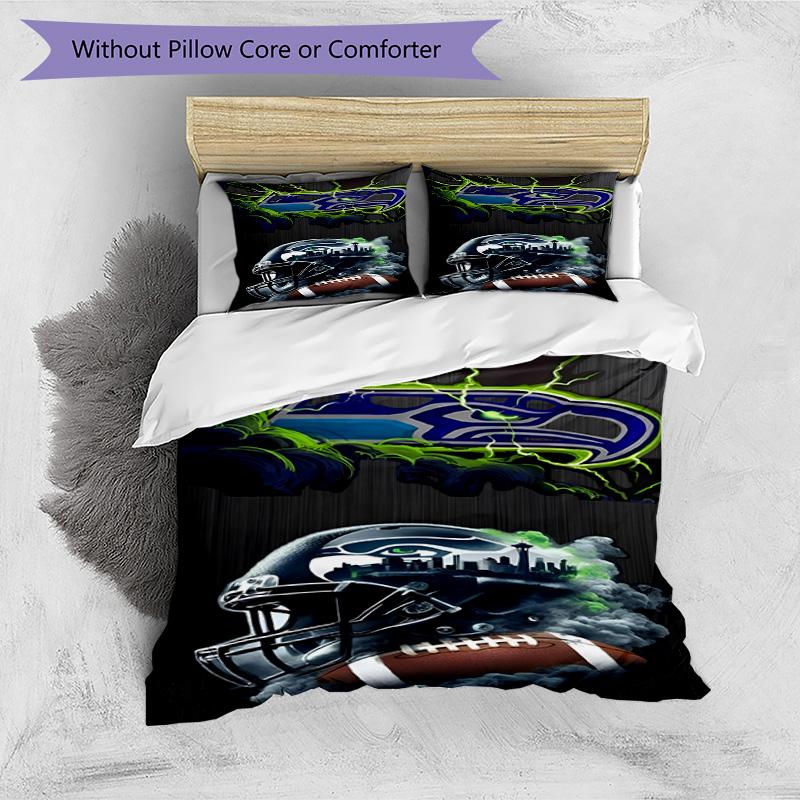 3pcs Duvet Cover Set (1*Duvet Cover + 2*Pillowcase, Without Core), NFL Print Bedding Set, Bedroom Decor, All‑Season, Birthday Gift