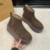 Ботильоны на плоской подошве с зимними современными ботинками на молнии, с круглым носком и средним каблуком, женская обувь на распродаже 2024, бренд леопард, с прострочкой, новинка, женские ботинки