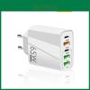 Быстрое зарядное устройство для телефона 65 Вт с PD + 3 порта USB, европейский и американский стандарт, сертифицировано CE и FCC
